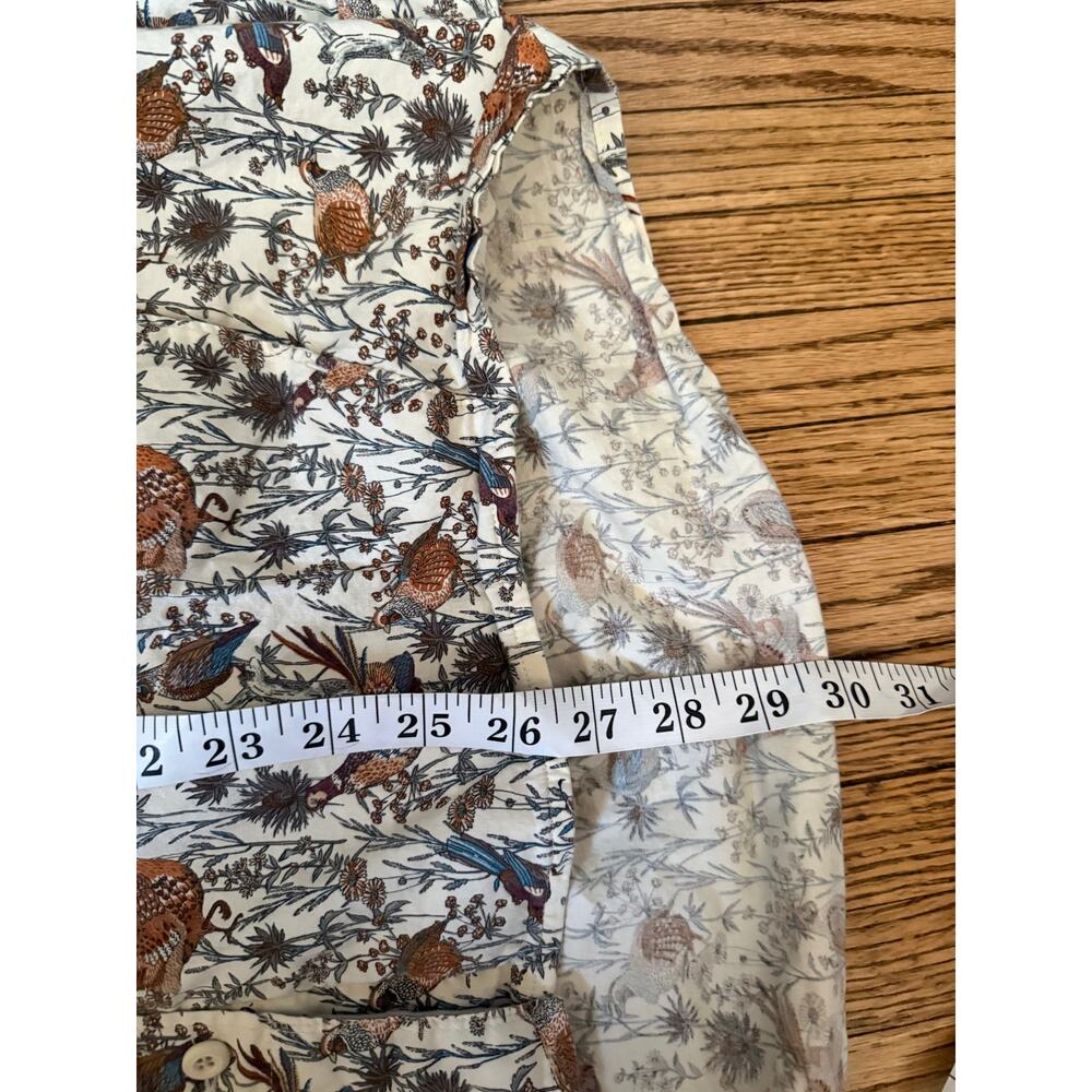 Duluth Trading Women’s Bird Print Button Up Shirt Cotton Stretch - Picture 8 of 8